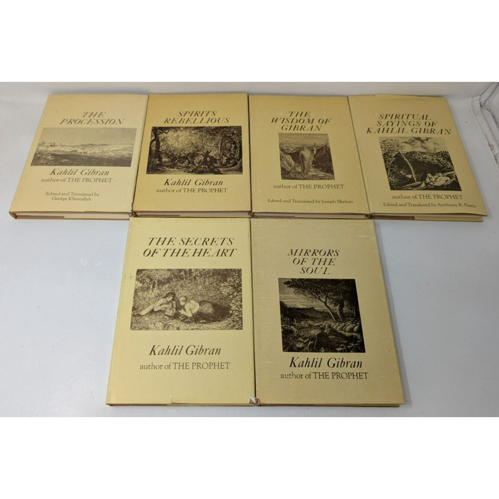 Vintage Khalil Gibran 6‎ Book Lot Hardcover Wisdom Library Citadel 50s-70s